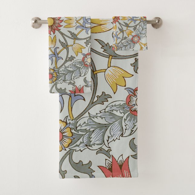Conjunto De Toalhas William Morris Floral Circle Flower Illustration (Insitu)