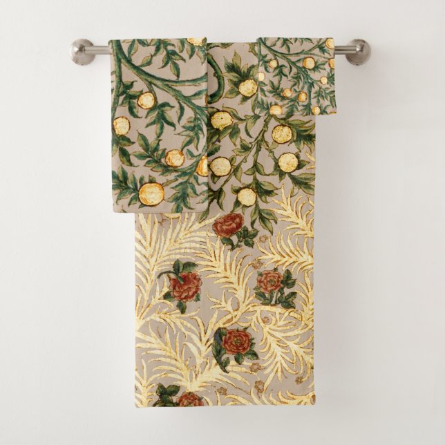 Conjunto De Toalhas William Morris Floral Fruta Garden Flower Classic (Insitu)