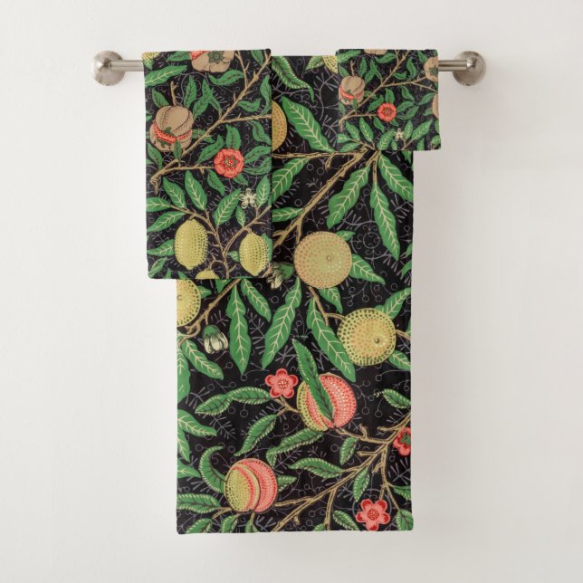 Conjunto De Toalhas William Morris Fruta Pomegranate Padrão Floral (Insitu)