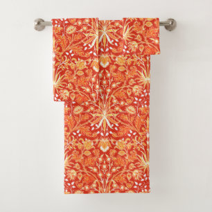 Conjunto De Toalhas William Morris Hyacinth Impressão, Mandarin Orange