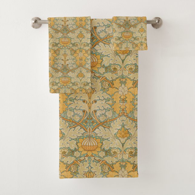 Conjunto De Toalhas William Morris Ouro Floral Design (Insitu)
