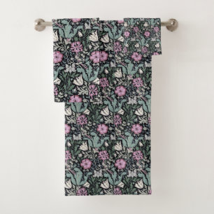 Conjunto De Toalhas William Morris Papoula Rosa Botânica Vitoriana