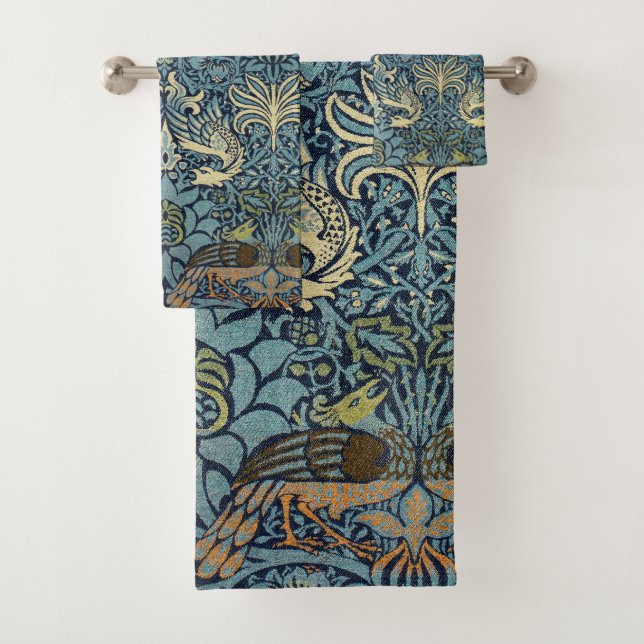 Conjunto De Toalhas William Morris Peacock and Dragon Woven Design (Insitu)