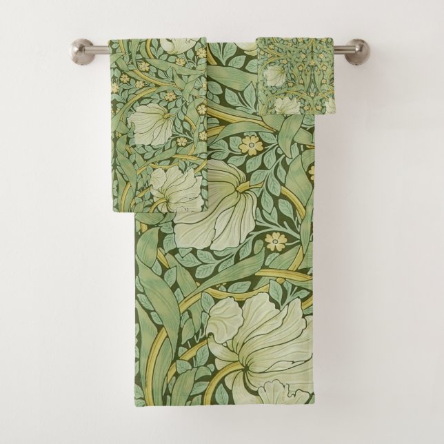 Conjunto De Toalhas William Morris Pimpernel Floral Blue Wallpaper (Insitu)