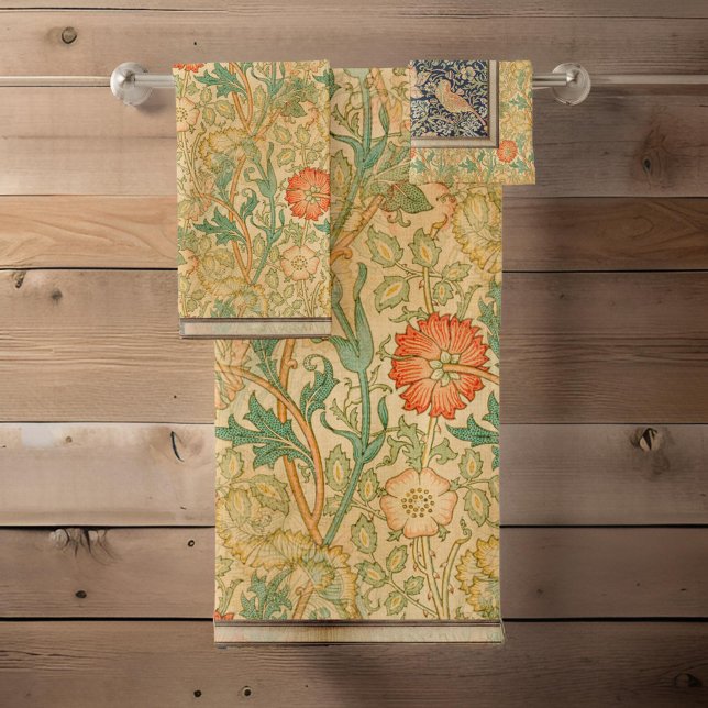Conjunto De Toalhas William * Morris Pink e Rosa 1896 | (Criador carregado)