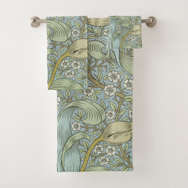Conjunto De Toalhas William Morris Primavera Thicket: Floral Antiquado (Insitu)