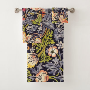 Conjunto De Toalhas William Morris Strawberry Thef Floral Art Nouveau