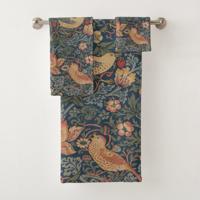 Conjunto De Toalhas William Morris Strawberry Theves Birds (Insitu)