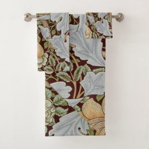 Conjunto De Toalhas William Morris Vintage Floral Fllower White Red