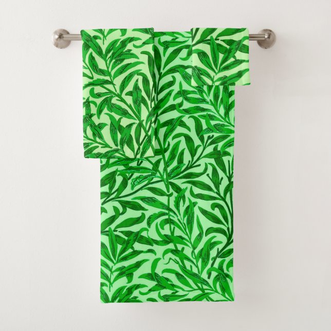 Conjunto De Toalhas William Morris Willow Bough, Emerald Green (Insitu)