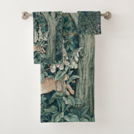 Conjunto De Toalhas William Morris Woodland Coelhos de Tapeçaria