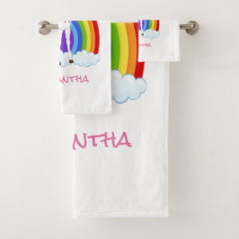 Conjunto De Toalhas Wing Unicorn Party Rainbow