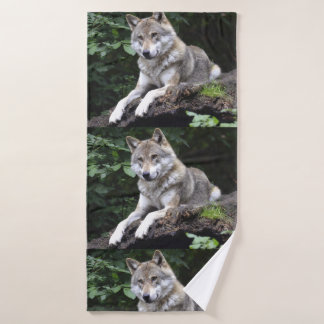 Conjunto De Toalhas Wolf Howl Wild Life Animal Trees Destino