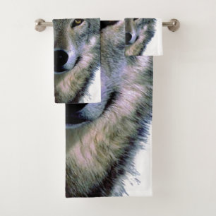 Conjunto De Toalhas Wolf Portrait