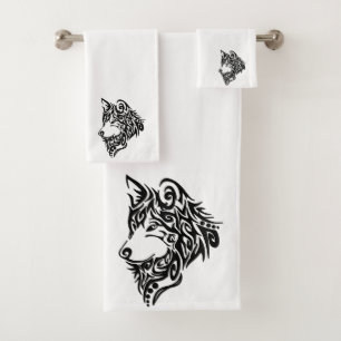 Conjunto De Toalhas Wolf Tribal