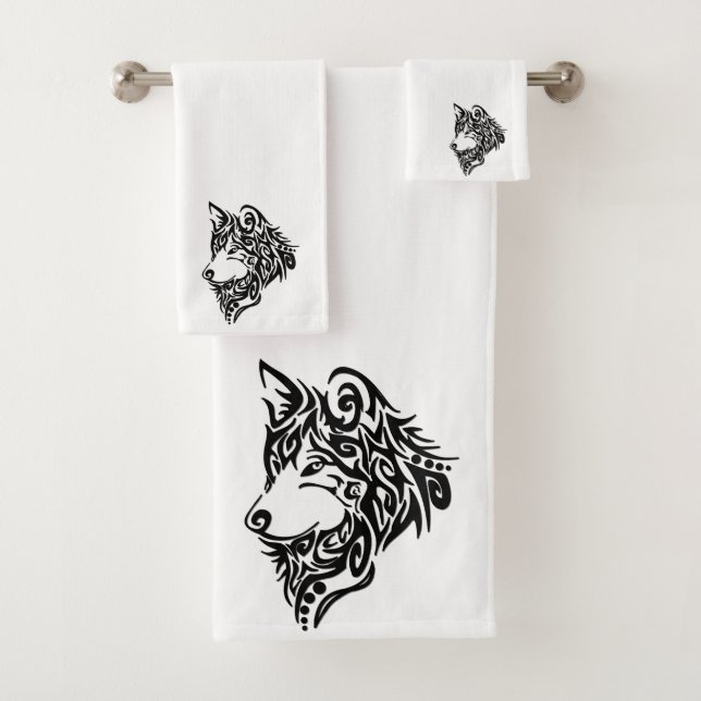 Conjunto De Toalhas Wolf Tribal (Insitu)