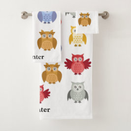 Conjunto De Toalhas Woodland Animal Seu Nome Moderno