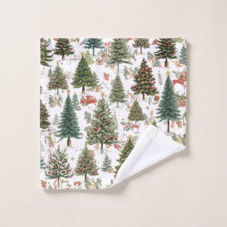 Conjunto De Toalhas Woodland Christmas Trees,Forest Design