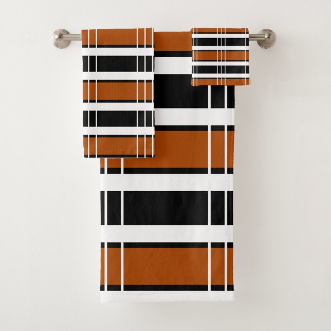 Conjunto De Toalhas Xadrez castanha e branca (Insitu)