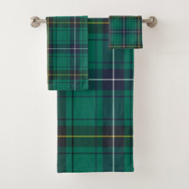 Conjunto De Toalhas Xadrez Clan Henderson Green Check Tartan
