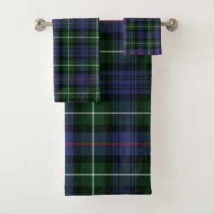 Conjunto De Toalhas Xadrez Clan MacKenzie Green Purple Check Tartan