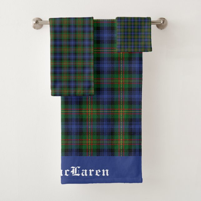 Conjunto De Toalhas Xadrez Clan MacLaren Tartan Personalizável (Insitu)