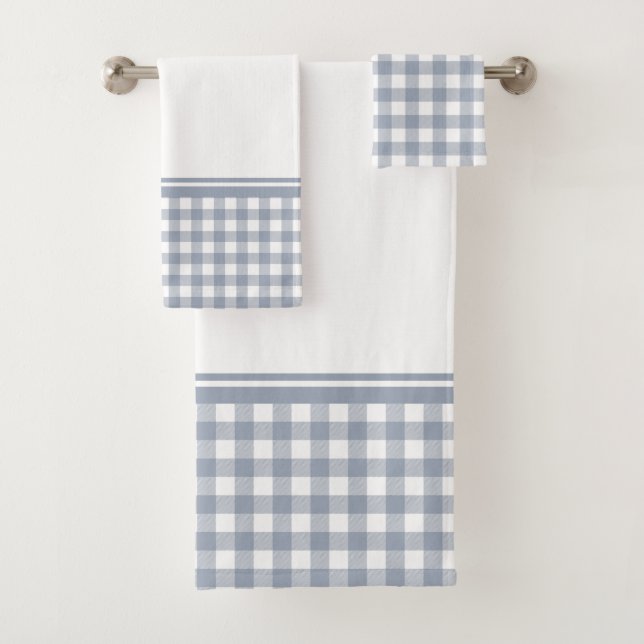 Conjunto De Toalhas Xadrez de Búfalo Cinza e Branco (Insitu)