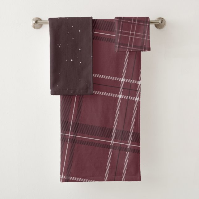 Conjunto De Toalhas Xadrez de férias e estrelas (Insitu)