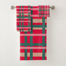 Xadrez de Natal moderna Linhas Vermelhas Brilhante