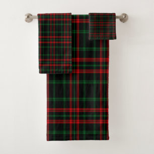 Conjunto De Toalhas Xadrez de Natal, Vermelho, Verde, Preto