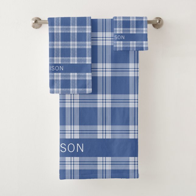 Conjunto De Toalhas Xadrez de nome personalizado / Padrão de Tartan (Insitu)