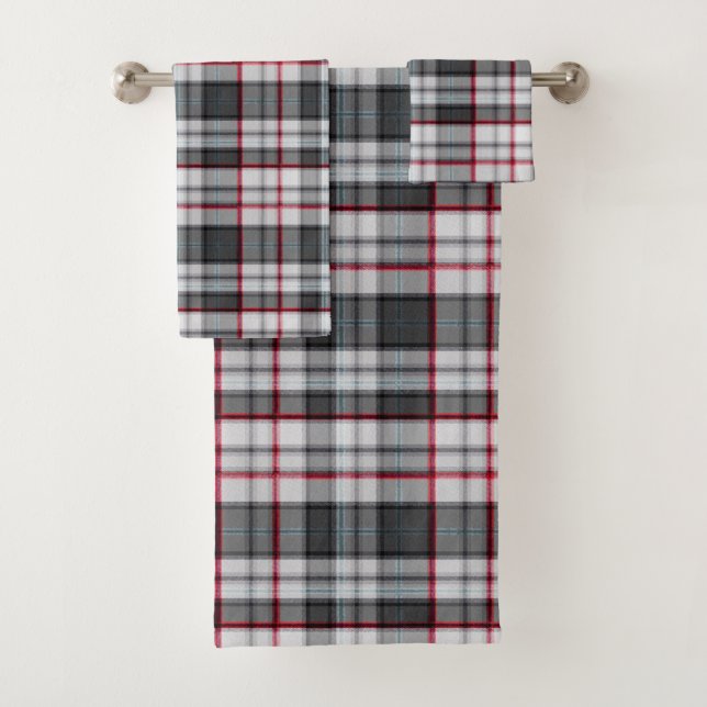 Conjunto De Toalhas xadrez de tartan texturizada por cinza (Insitu)