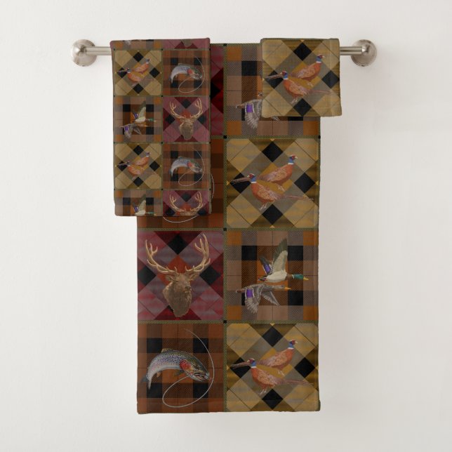Conjunto De Toalhas Xadrez do Hunt Club com o jogo da Wildlife (Insitu)