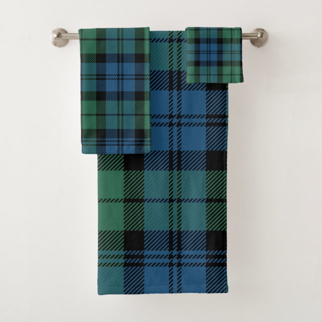 Conjunto De Toalhas Xadrez Elegante Rustic Clan Campbell Tartan (Insitu)