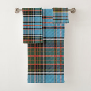 Conjunto De Toalhas Xadrez Elegante Rústico Anderson Tartan Casa de Ca