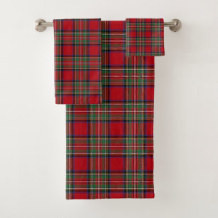 Conjunto De Toalhas Xadrez Elegante Rustico Clã Stewart Tartan