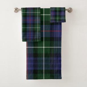 Conjunto De Toalhas Xadrez Elegante Rústico Roxo e Verde Tartã