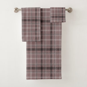 Conjunto De Toalhas Xadrez Marrom
