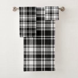Conjunto De Toalhas Xadrez Preto E Branco