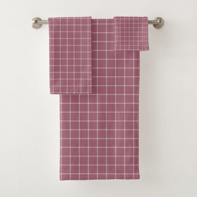 Conjunto De Toalhas xadrez rosa desbotado vidraça (Insitu)