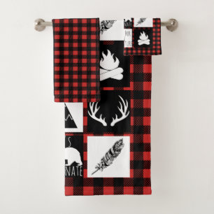 Conjunto De Toalhas Xadrez Rústica de Selvagem e Animais Buffalo