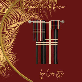 Conjunto De Toalhas Xadrez tradicional preto, creme de manteiga, verme