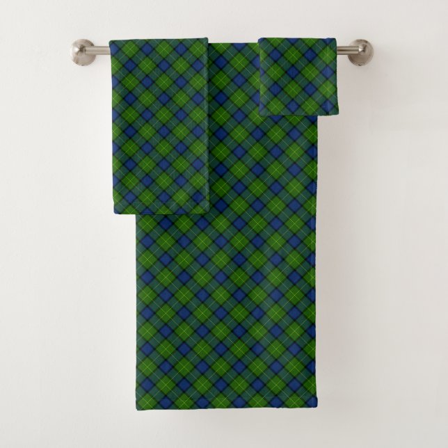 Conjunto De Toalhas xadrez verde azul Muir Moore tartan (Insitu)