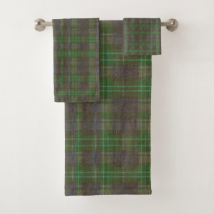 Conjunto De Toalhas Xadrez Verde Floresta Cabana