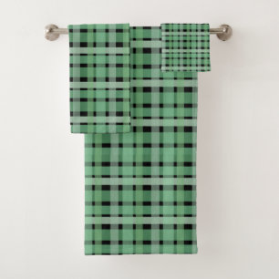 Conjunto De Toalhas Xadrez Verificada As Gamas Verdes Do Tartan A Pret