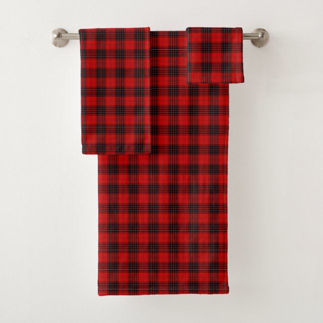 Conjunto De Toalhas Xadrez vermelha de tartan (Insitu)