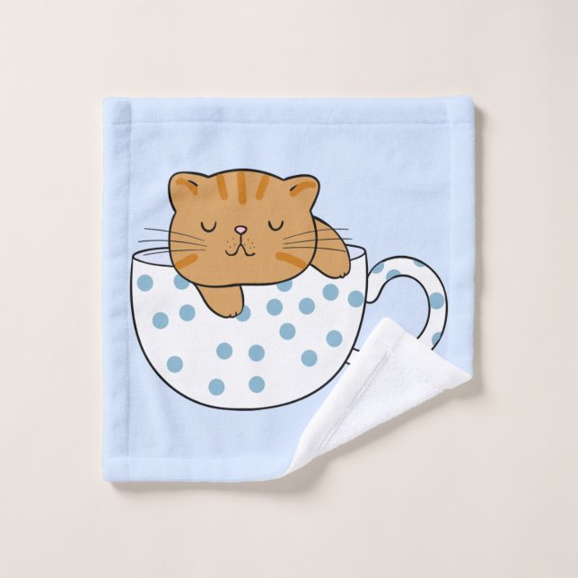 Conjunto De Toalhas Xícara de Gato-Feine Estilo Kawaii (Pano de lavar)