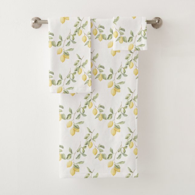 Conjunto De Toalhas Yellow Lemons Fruit   (Insitu)