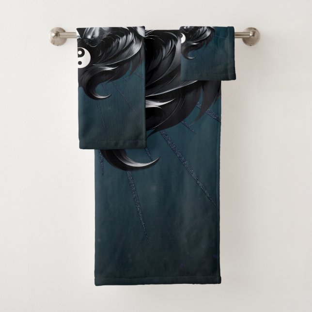 Conjunto De Toalhas Yin Yang Wolves. (Insitu)