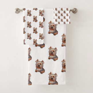 Conjunto De Toalhas Yorkshire Terrier Bath Towel Set